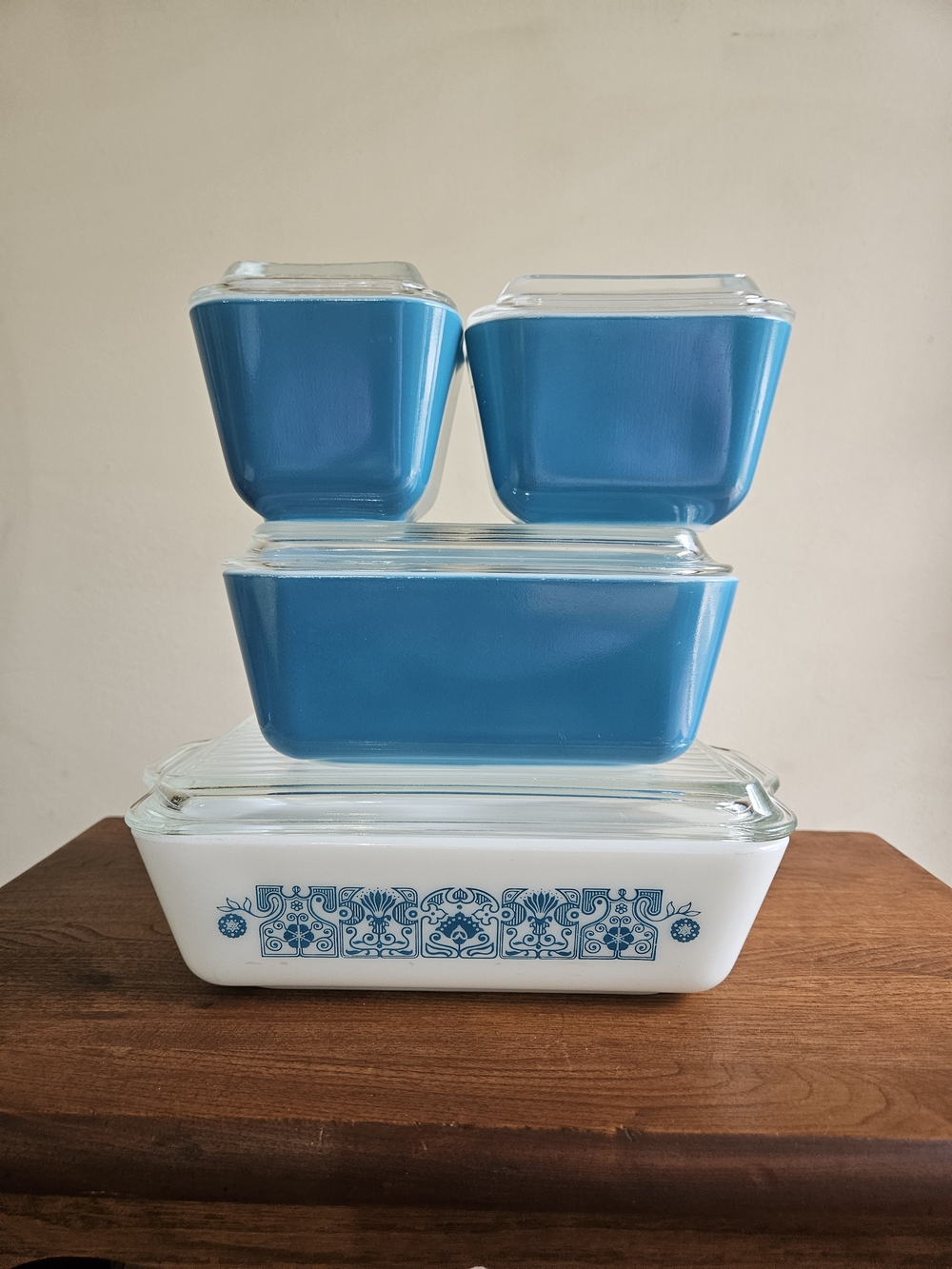 Pyrex Horizon Blue Refrigerator Set 1969-1972